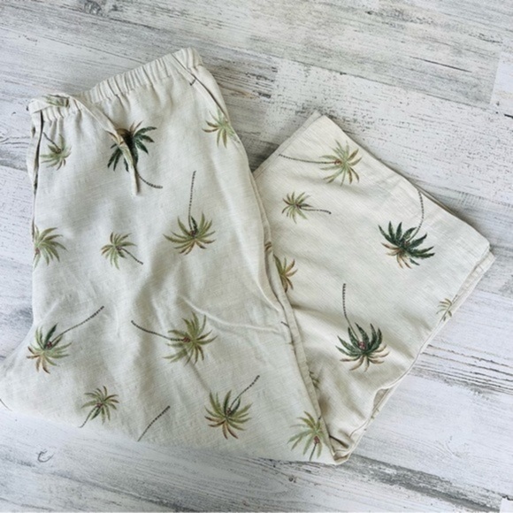 Laua Silk Pants Size Large Tropical Vacation Palm Prints‎ - Picture 15 of 16
